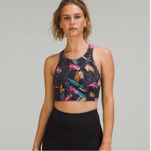 Lululemon Wunder Train Longline Bra Med. Support, C/D Cup Floral Multi Black - 8